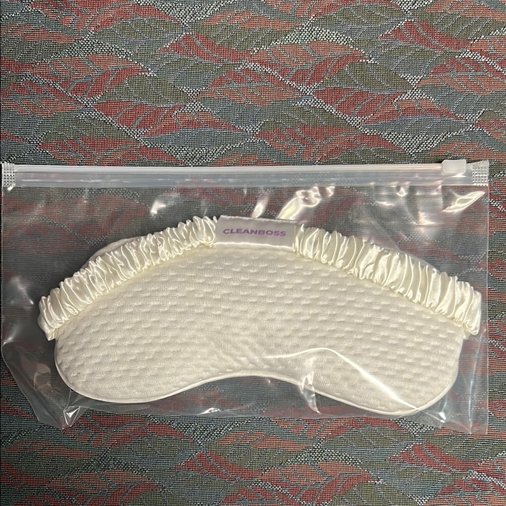 Ivory Quilted Sleep Mask